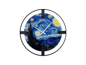 Часы интерьерные NT155 VAN GOGH STARRY NIGHT в Октябрьском - oktyabrskij.mebel-nsk.ru | фото