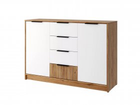 Комод КМ-002 Ивис (дуб крафт золотой/белый) в Октябрьском - oktyabrskij.mebel-nsk.ru | фото