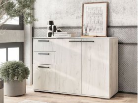 Комод Стандарт-3 NEW (дуб крафт белый) в Октябрьском - oktyabrskij.mebel-nsk.ru | фото