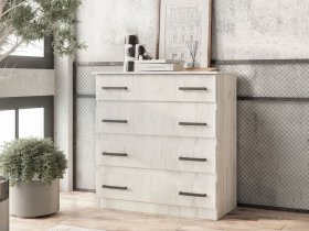 Комод Стандарт-6 NEW (дуб крафт белый) в Октябрьском - oktyabrskij.mebel-nsk.ru | фото