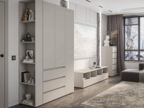 Модульная стенка Люмо (кашемир) в Октябрьском - oktyabrskij.mebel-nsk.ru | фото