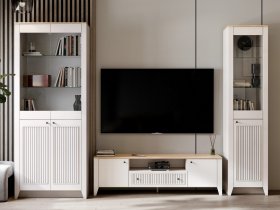 Модульная стенка Валенсия в Октябрьском - oktyabrskij.mebel-nsk.ru | фото