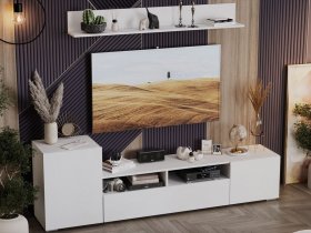 Стенка «Сильвия» (белый ясень) в Октябрьском - oktyabrskij.mebel-nsk.ru | фото
