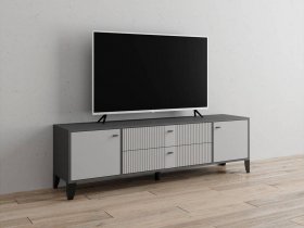 Тумба под ТВ Парус-10 (графит/светло-серый) в Октябрьском - oktyabrskij.mebel-nsk.ru | фото