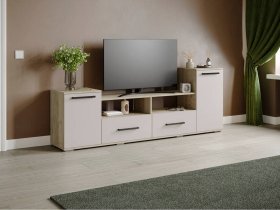 Тумба под ТВ Парус-2 (дуб крафт серый/кашемир) в Октябрьском - oktyabrskij.mebel-nsk.ru | фото